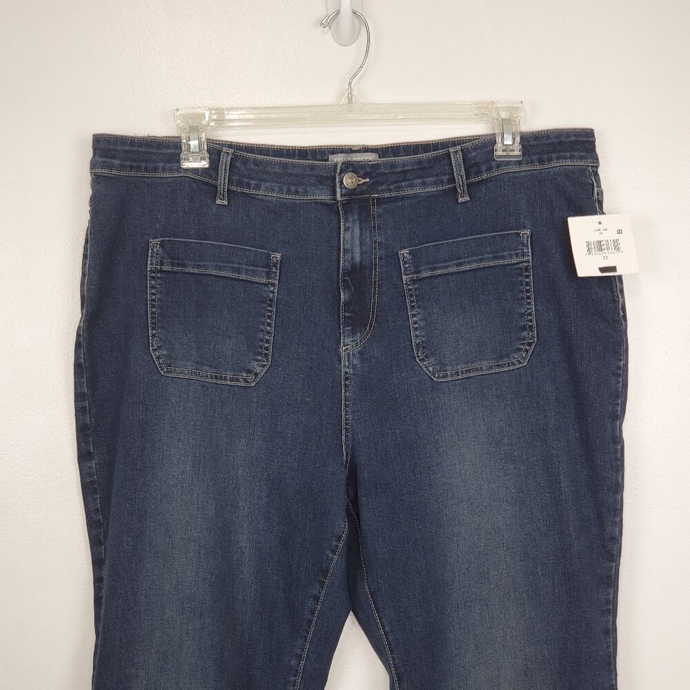 Falls Creek Women's Medium Dark Wash Stretchy Flare Jeans NEW NWT Size 22 - Picture 2 of 12